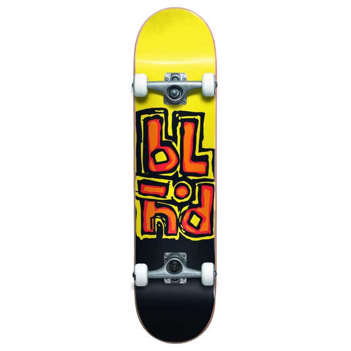 BLIND Og Stacked FP Soft Wheels Complete Skateboard 7.5'' - Black/Yellow